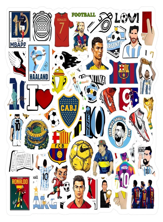 True Flair Waterproof Pack of 63 Football Vinyl Self-Adhesive Sticker for Adults, Multicolor Sports Stickers for Laptop, Journal, Guitar, Mobile and Other Things - Image 1